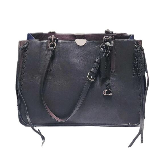 New COACH 37391 Dreamer Tote 36 Colorblock Black Whipstitch Rivets Extra Large - Picture 3 of 11